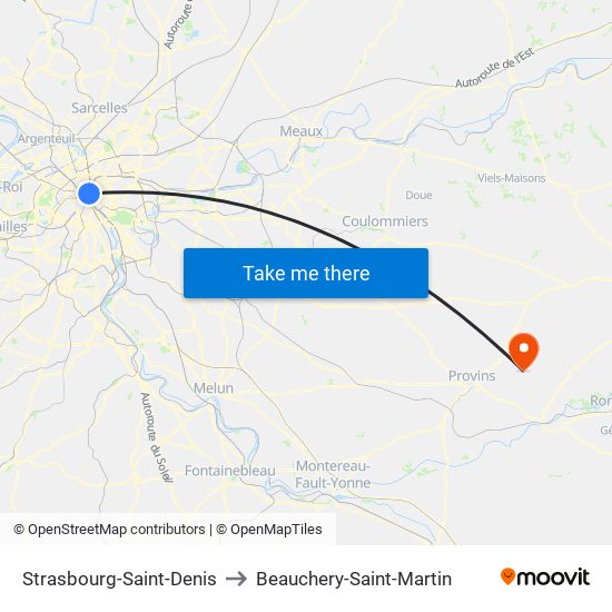 Strasbourg-Saint-Denis to Beauchery-Saint-Martin map