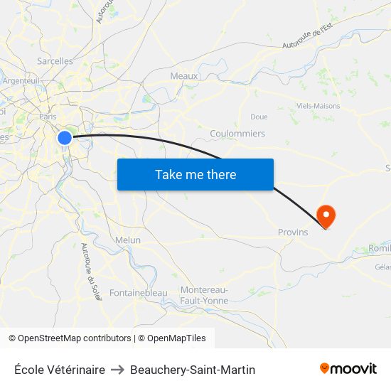 École Vétérinaire to Beauchery-Saint-Martin map