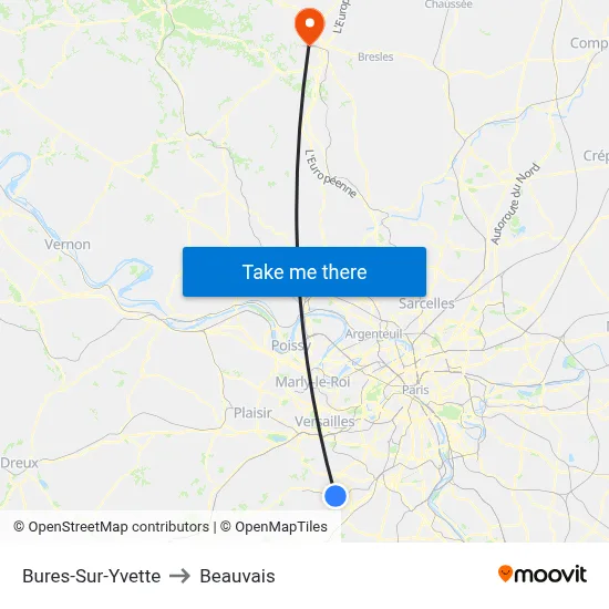 Bures-Sur-Yvette to Beauvais map