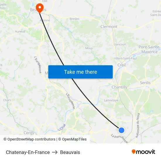 Chatenay-En-France to Beauvais map