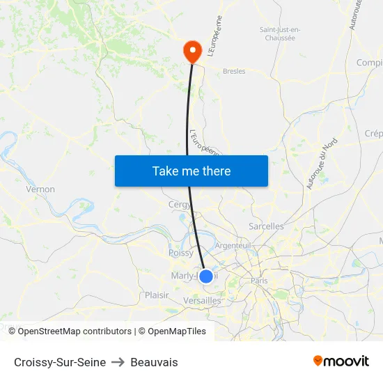 Croissy-Sur-Seine to Beauvais map
