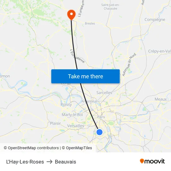 L'Hay-Les-Roses to Beauvais map