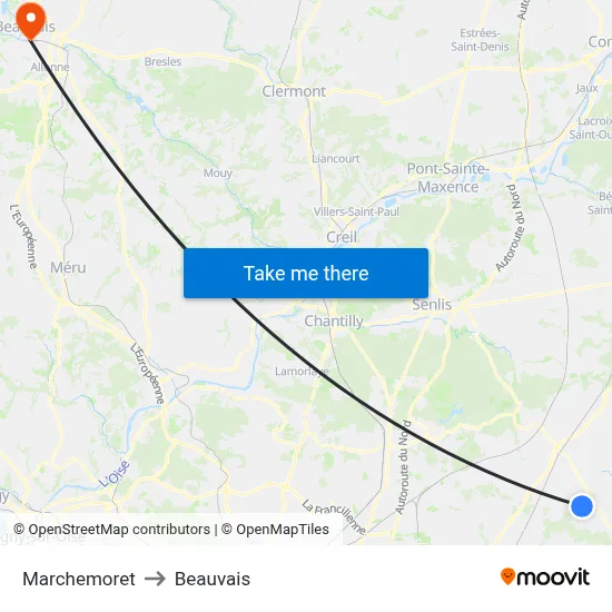 Marchemoret to Beauvais map