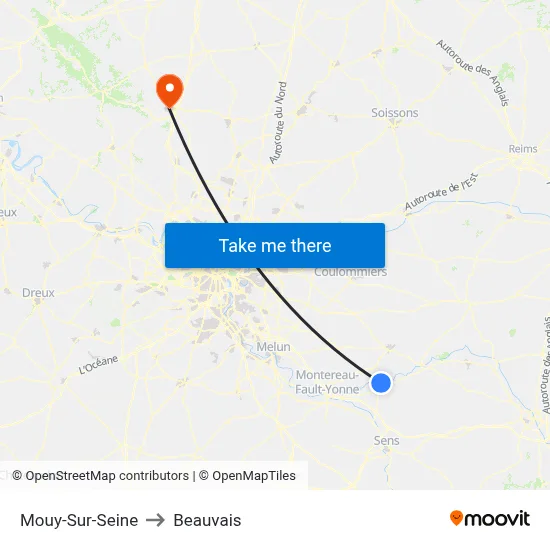 Mouy-Sur-Seine to Beauvais map