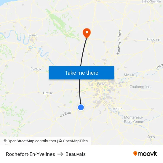 Rochefort-En-Yvelines to Beauvais map
