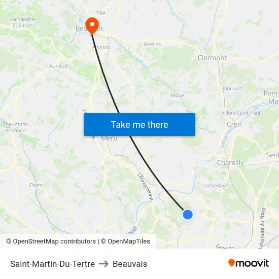 Saint-Martin-Du-Tertre to Beauvais map