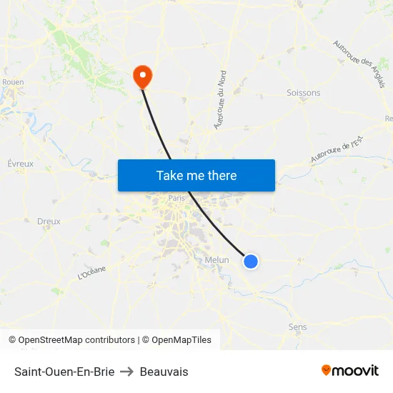 Saint-Ouen-En-Brie to Beauvais map