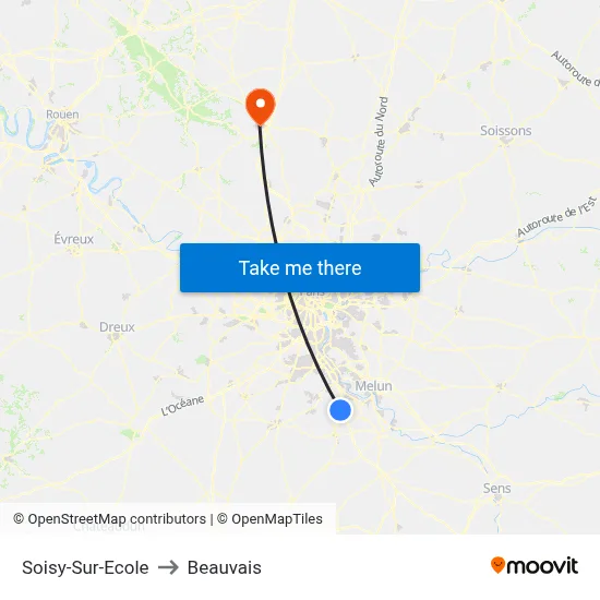Soisy-Sur-Ecole to Beauvais map