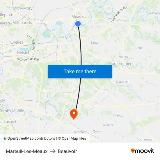 Mareuil-Les-Meaux to Beauvoir map