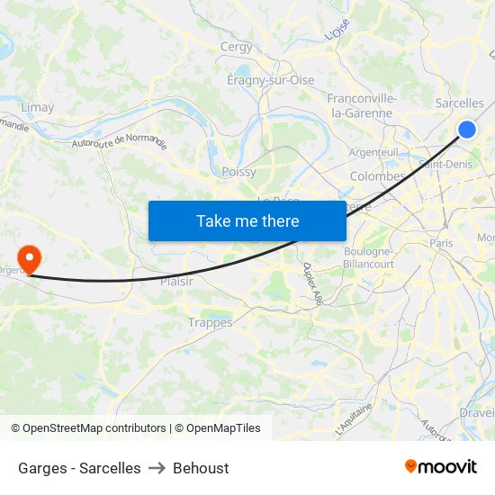 Garges - Sarcelles to Behoust map