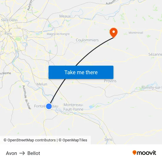 Avon to Bellot map