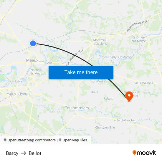 Barcy to Bellot map
