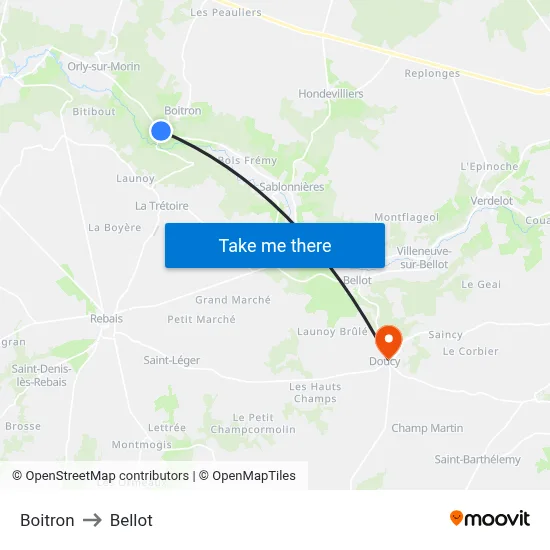 Boitron to Bellot map