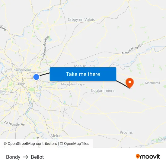 Bondy to Bellot map