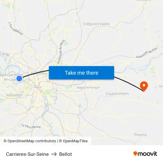 Carrieres-Sur-Seine to Bellot map