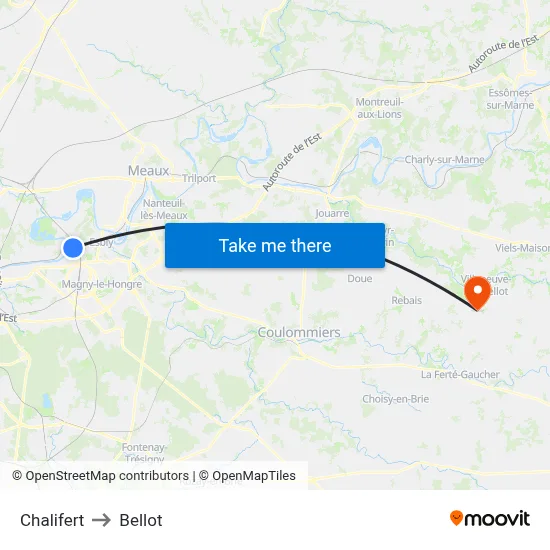 Chalifert to Bellot map