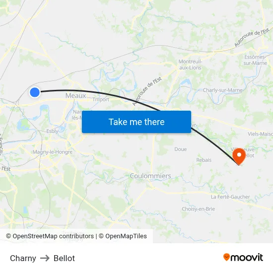 Charny to Bellot map