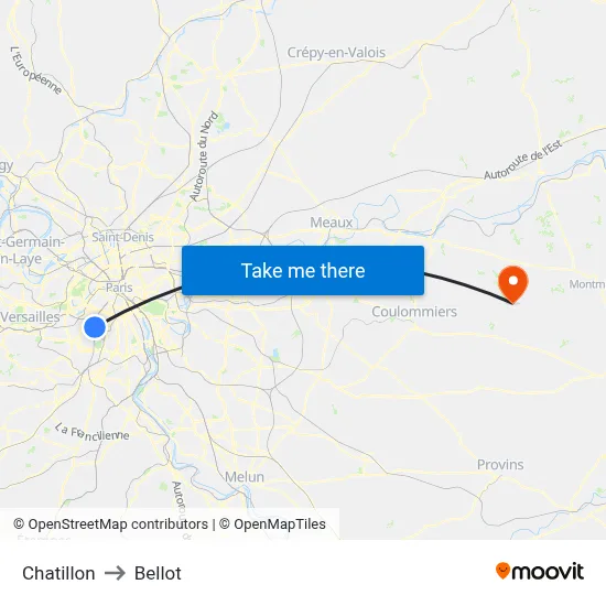 Chatillon to Bellot map