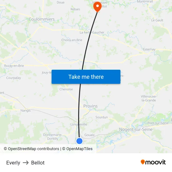 Everly to Bellot map