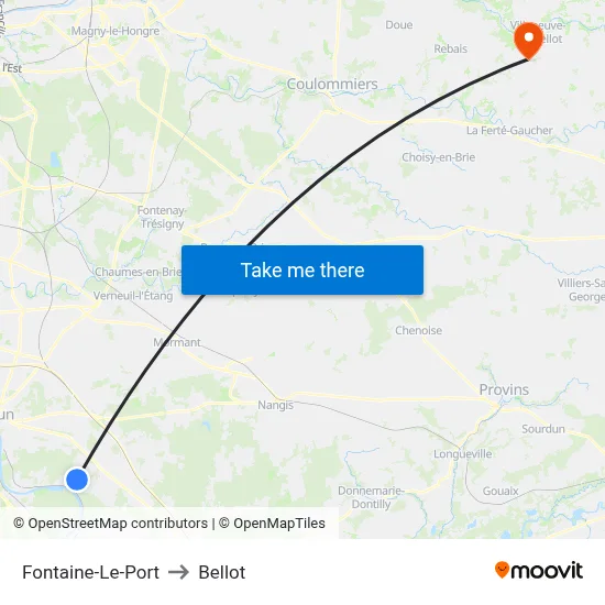 Fontaine-Le-Port to Bellot map