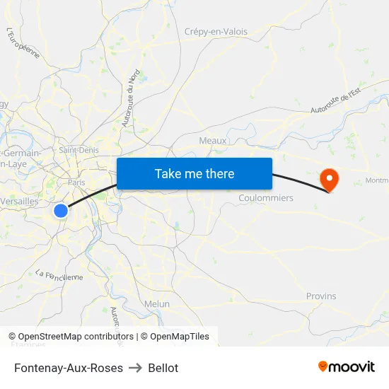 Fontenay-Aux-Roses to Bellot map