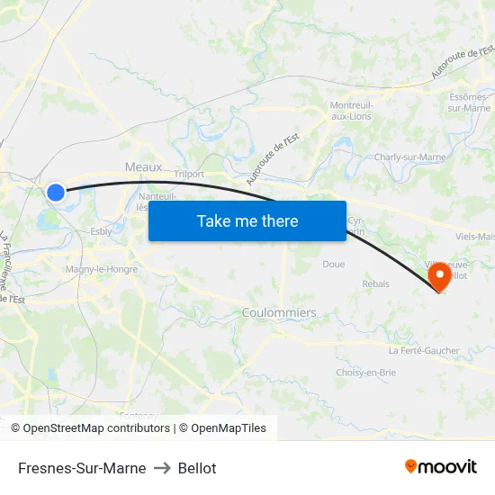 Fresnes-Sur-Marne to Bellot map