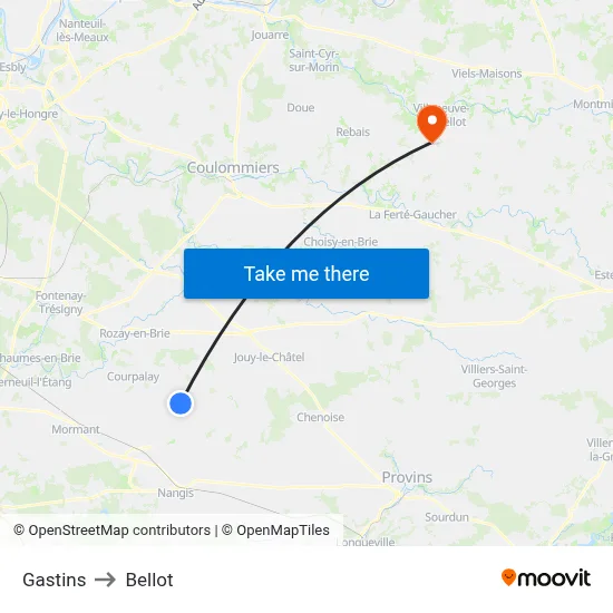 Gastins to Bellot map