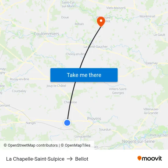 La Chapelle-Saint-Sulpice to Bellot map