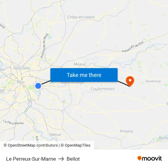 Le Perreux-Sur-Marne to Bellot map