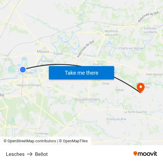Lesches to Bellot map