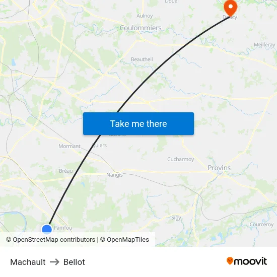 Machault to Bellot map