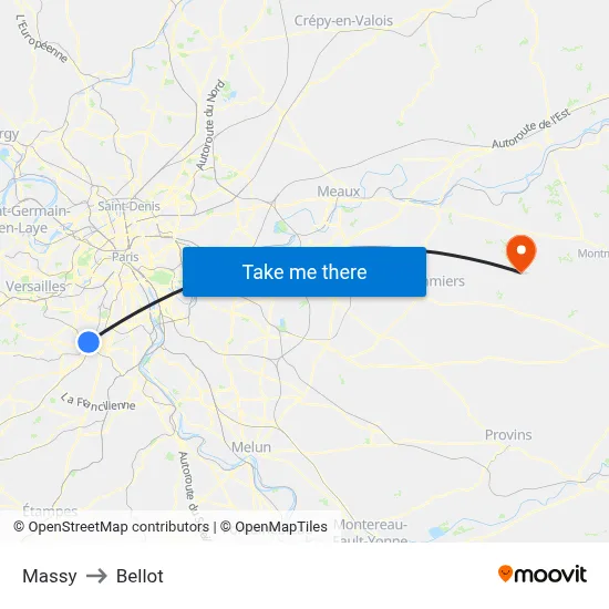 Massy to Bellot map
