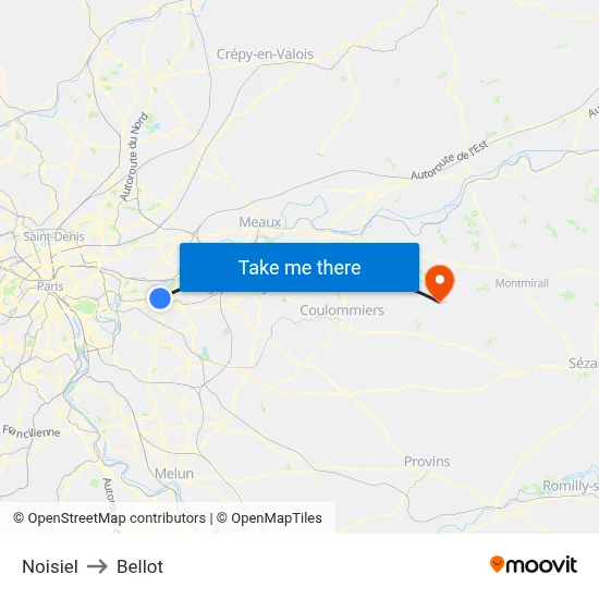 Noisiel to Bellot map