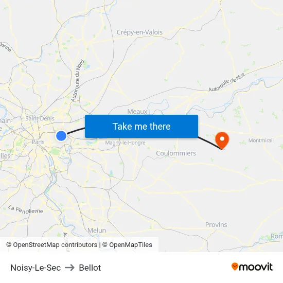 Noisy-Le-Sec to Bellot map