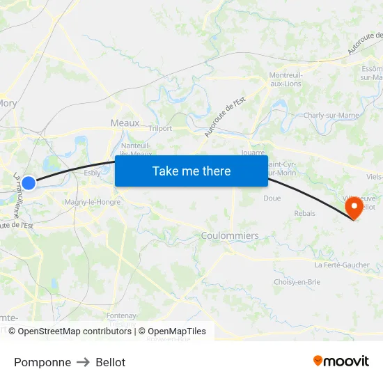 Pomponne to Bellot map