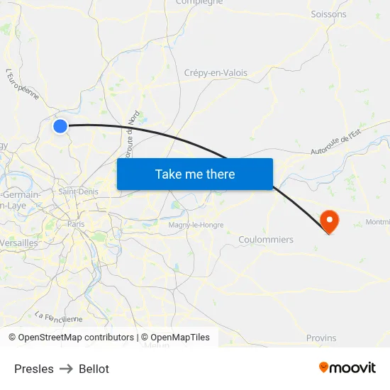 Presles to Bellot map