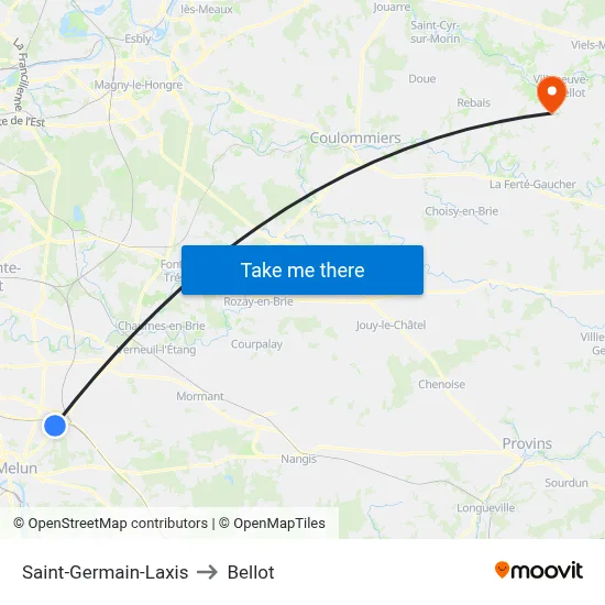 Saint-Germain-Laxis to Bellot map