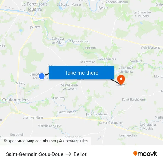 Saint-Germain-Sous-Doue to Bellot map