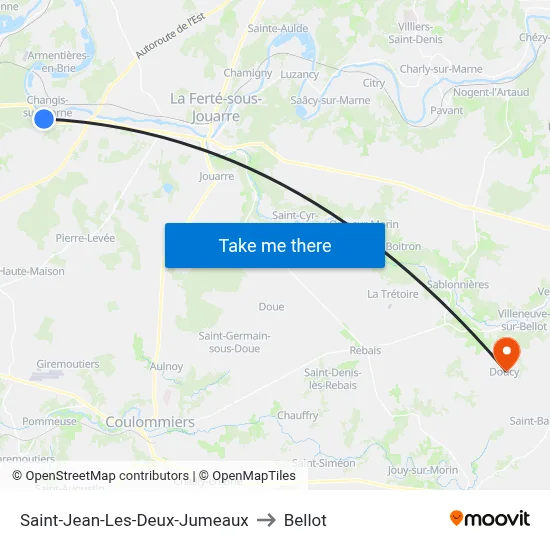 Saint-Jean-Les-Deux-Jumeaux to Bellot map