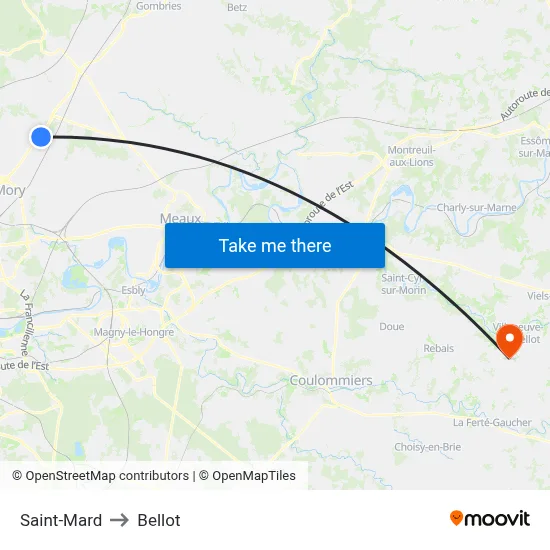 Saint-Mard to Bellot map