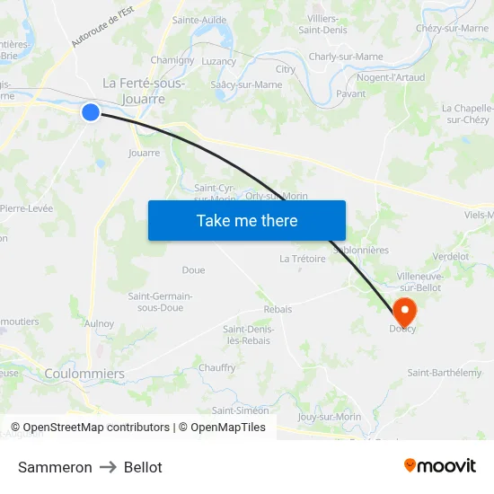 Sammeron to Bellot map