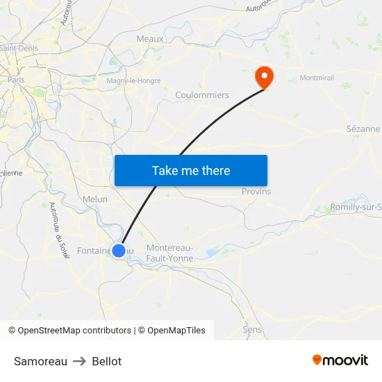 Samoreau to Bellot map