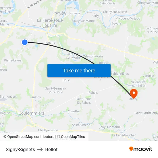 Signy-Signets to Bellot map