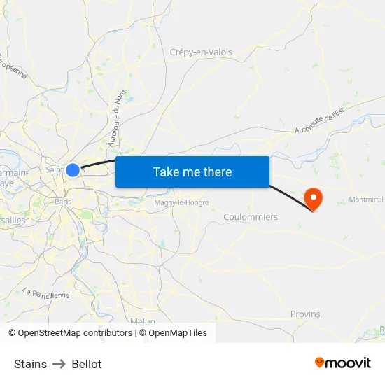 Stains to Bellot map