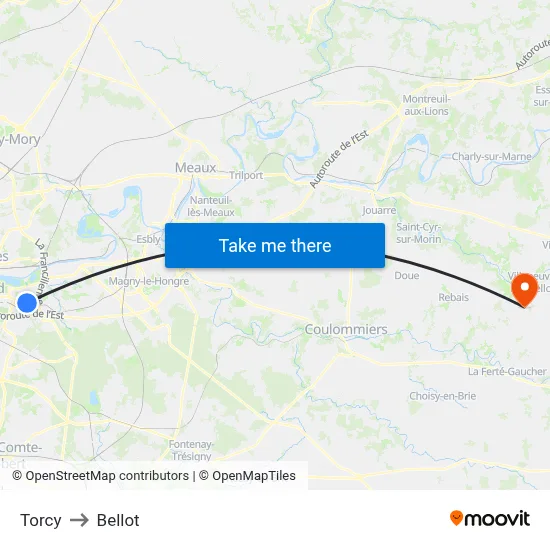 Torcy to Bellot map