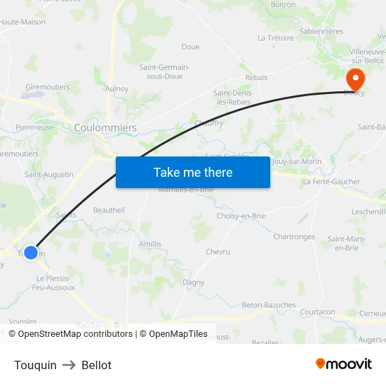 Touquin to Bellot map