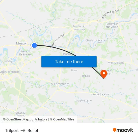 Trilport to Bellot map