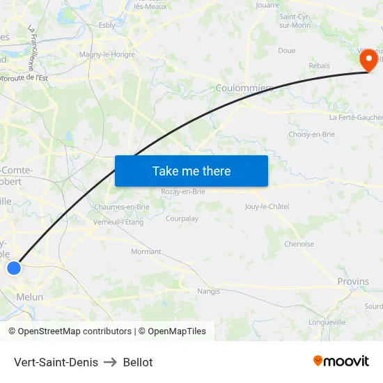 Vert-Saint-Denis to Bellot map
