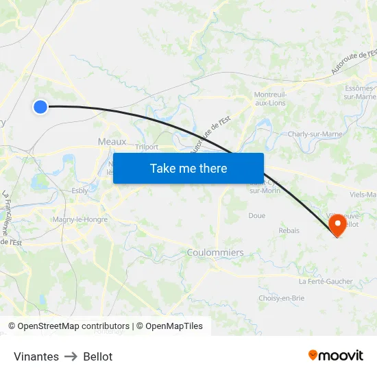 Vinantes to Bellot map