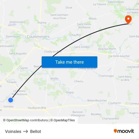 Voinsles to Bellot map